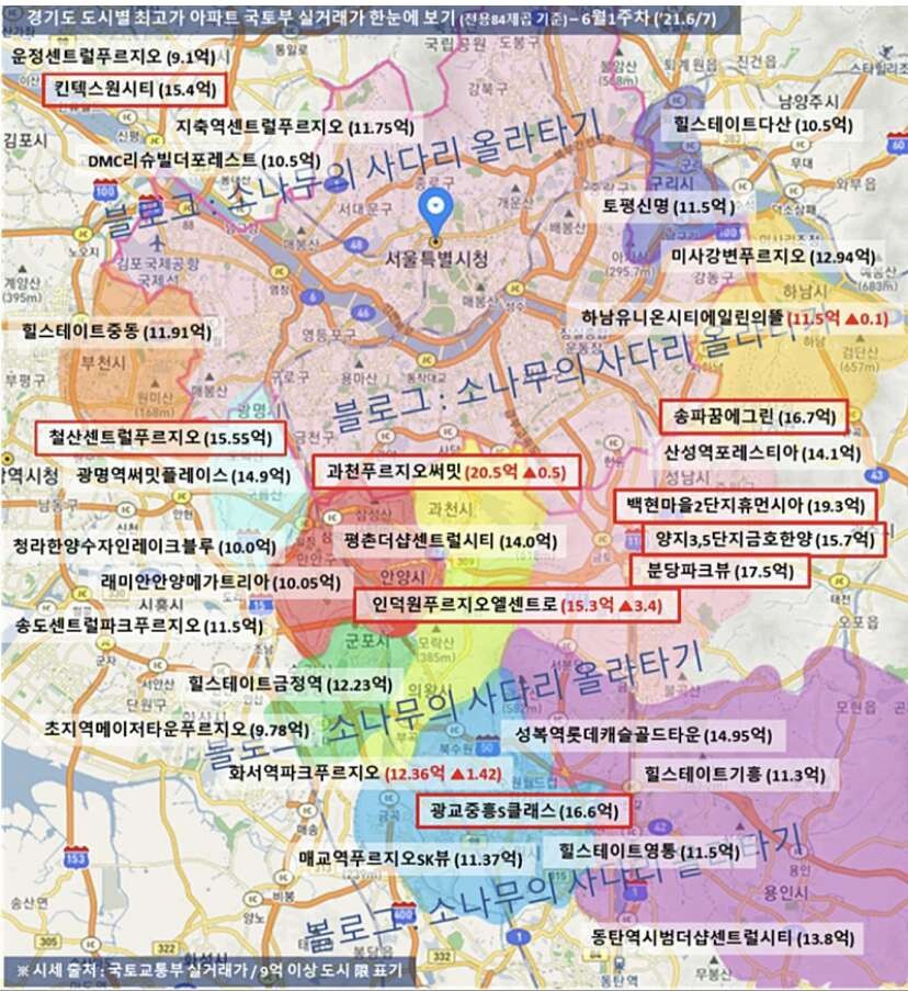 비차량) 6월 1주차 경기도 도시별 84m2 최고가 아파트 게시글 썸네일