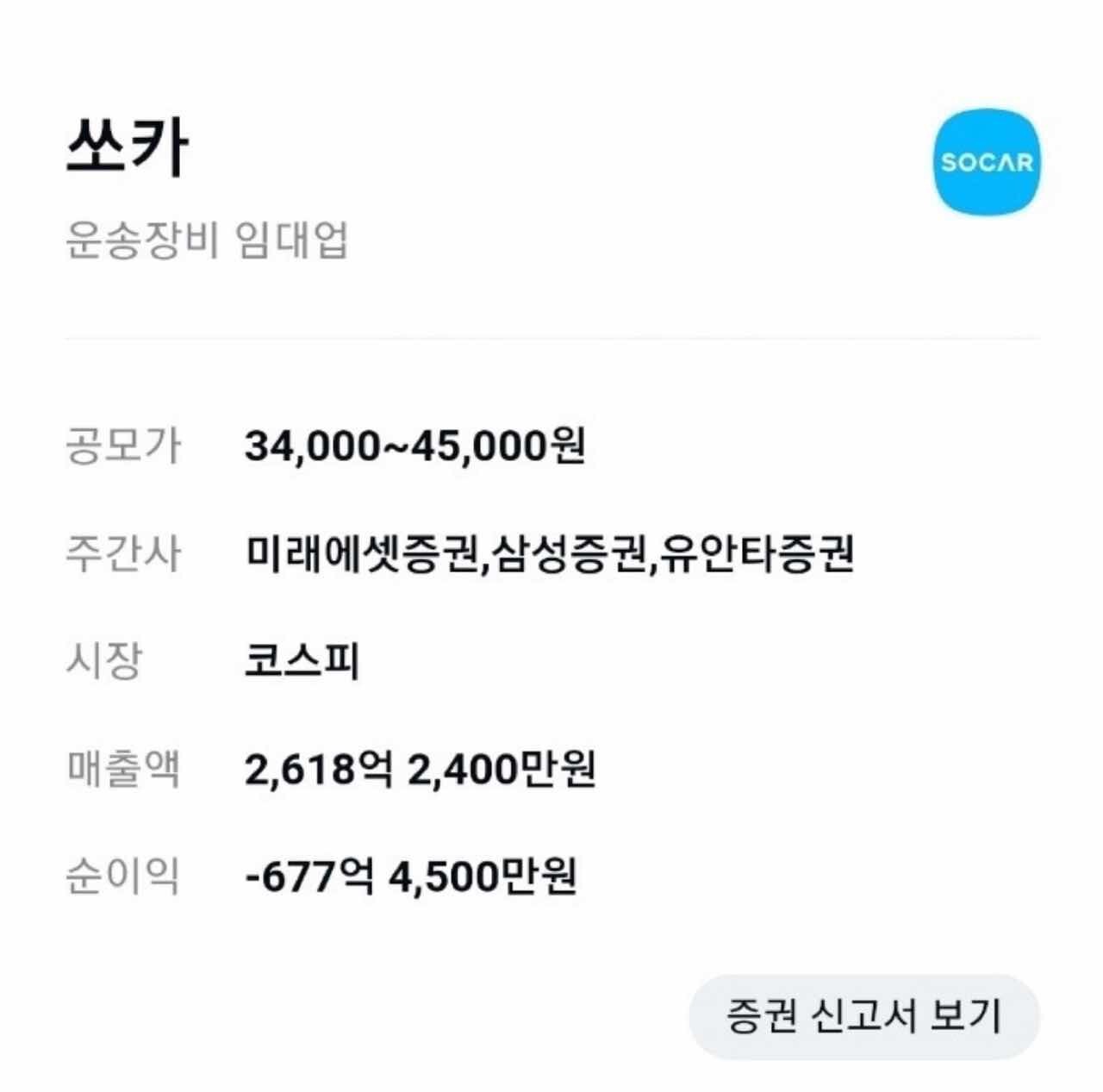 상장 준비하는 쏘카의 순이익  게시글 썸네일