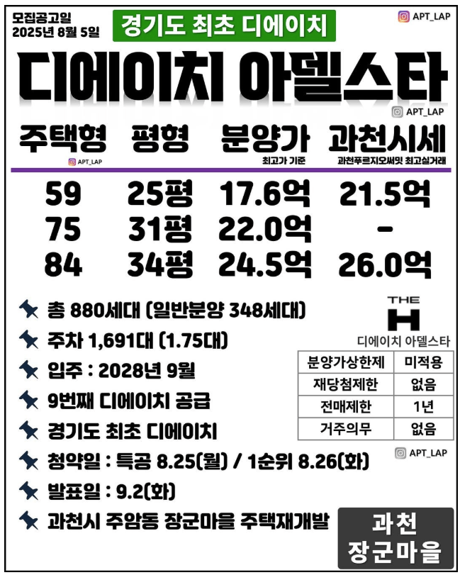 과천 디에이치 분양가 나왔네요  게시글 썸네일