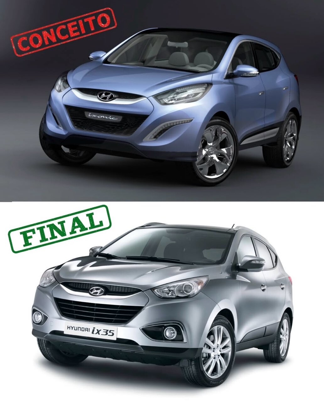 현대 투싼 ix 의 컨셉vs양산 비교 썸네일