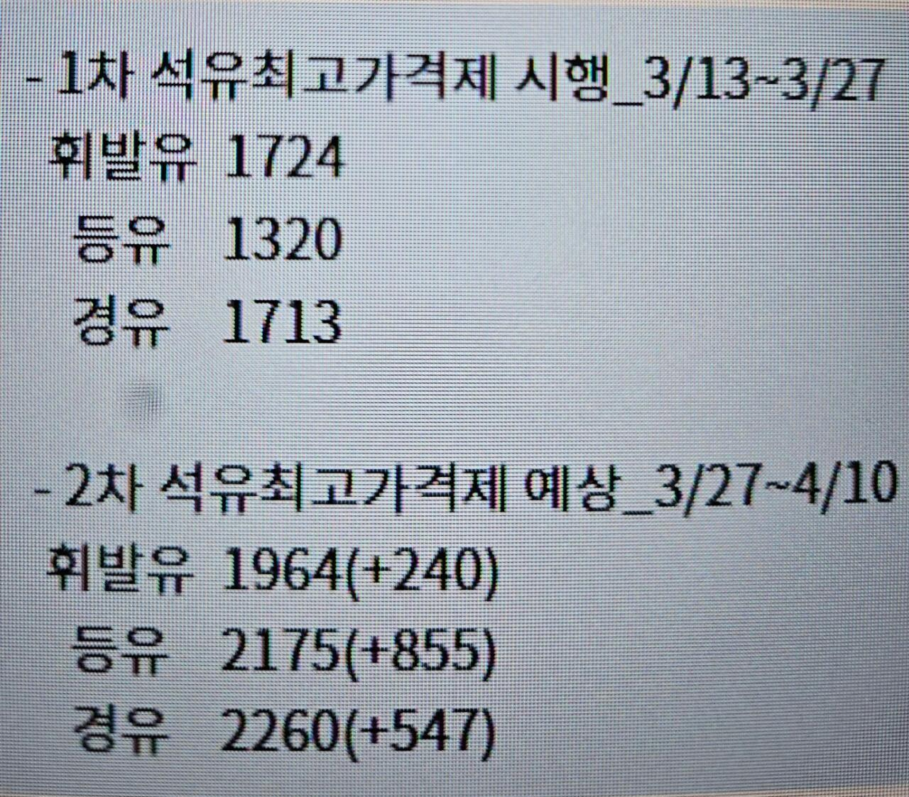 디젤 타는분들 오늘 주유 가득 하세요 곧 큰 거 옵니다....  게시글 썸네일