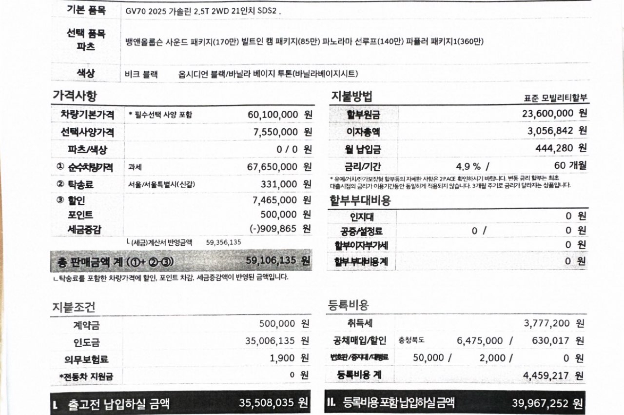 Gv70 계약했는데,,, 게시글 썸네일