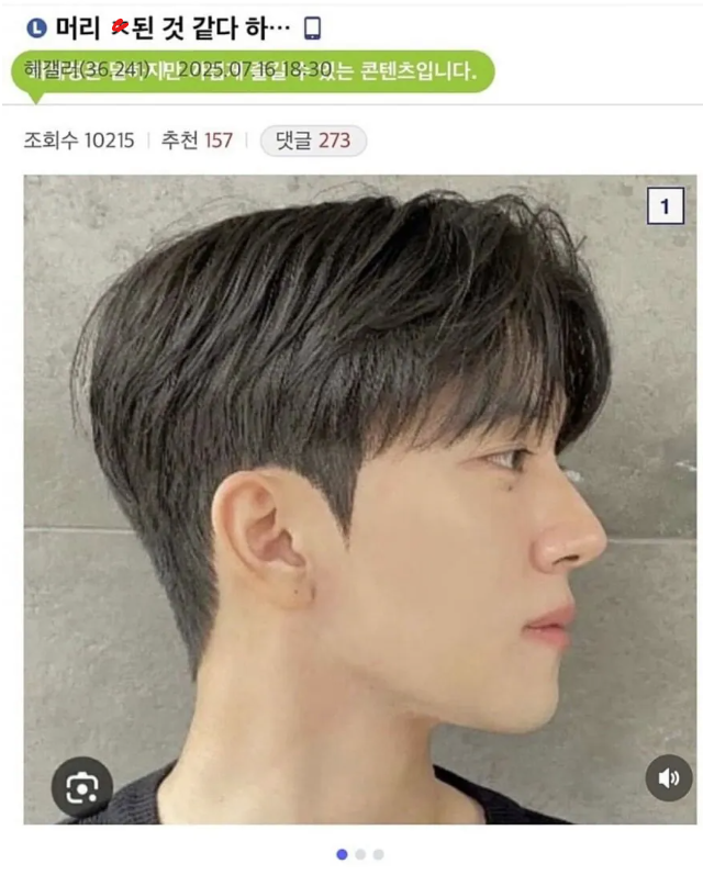 머리 잘랐는데 망했다는 디씨인.jpg 게시글 썸네일