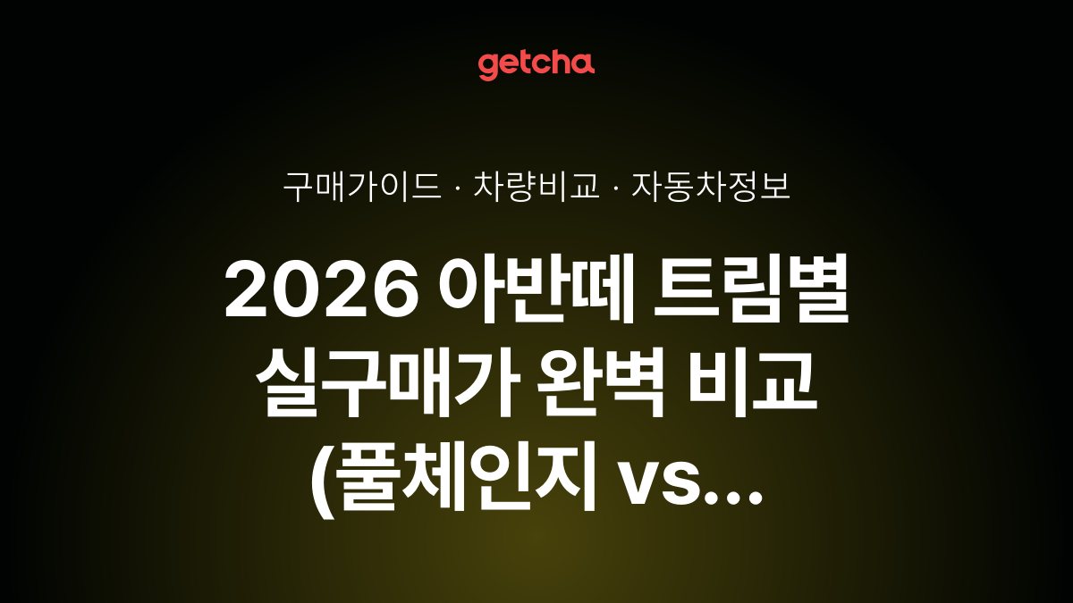 2026 아반떼 트림별 실구매가 완벽 비교 (풀체인지 vs 연식변경)