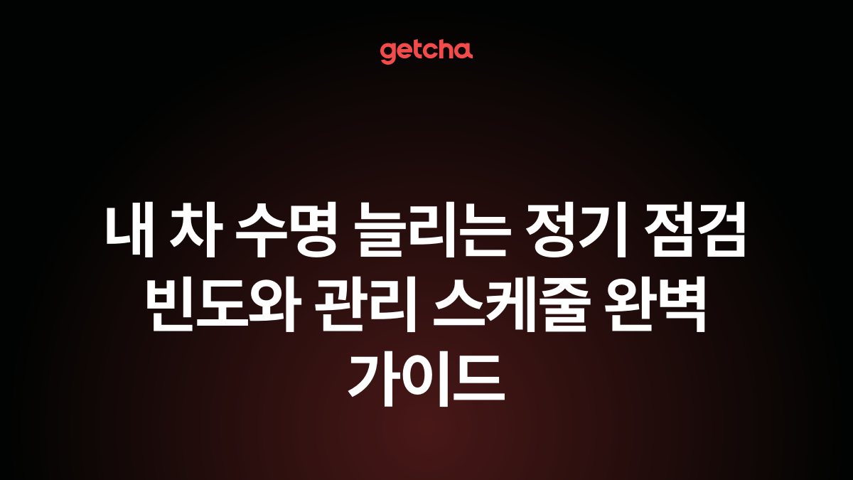 내 차 수명 늘리는 정기 점검 빈도와 관리 스케줄 완벽 가이드