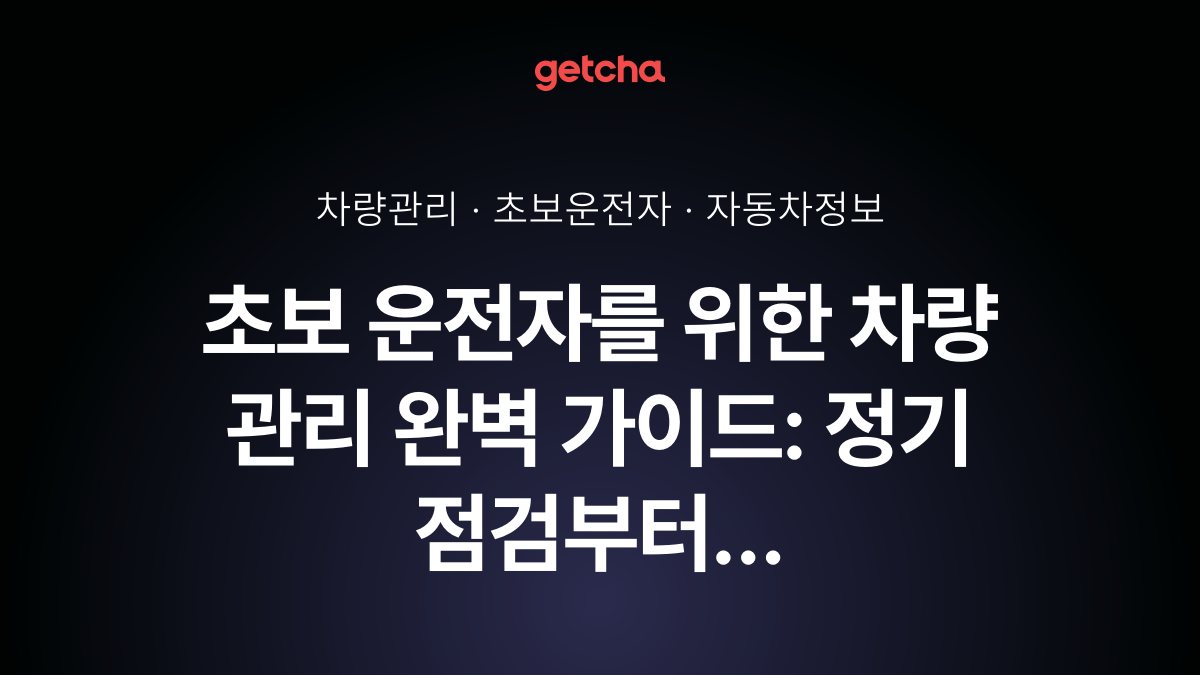 초보 운전자를 위한 차량 관리 완벽 가이드: 정기 점검부터 세차까지