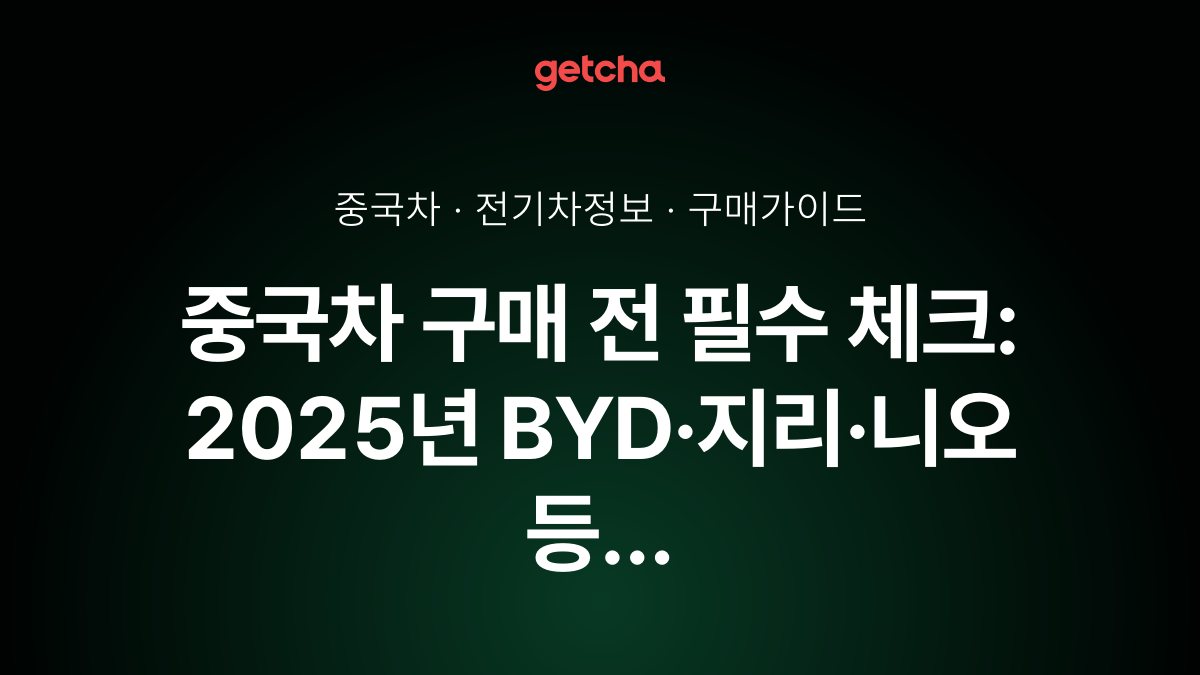 중국차 구매 전 필수 체크: 2025년 BYD·지리·니오 등 브랜드별 실구매가와 품질·AS 완벽 분석