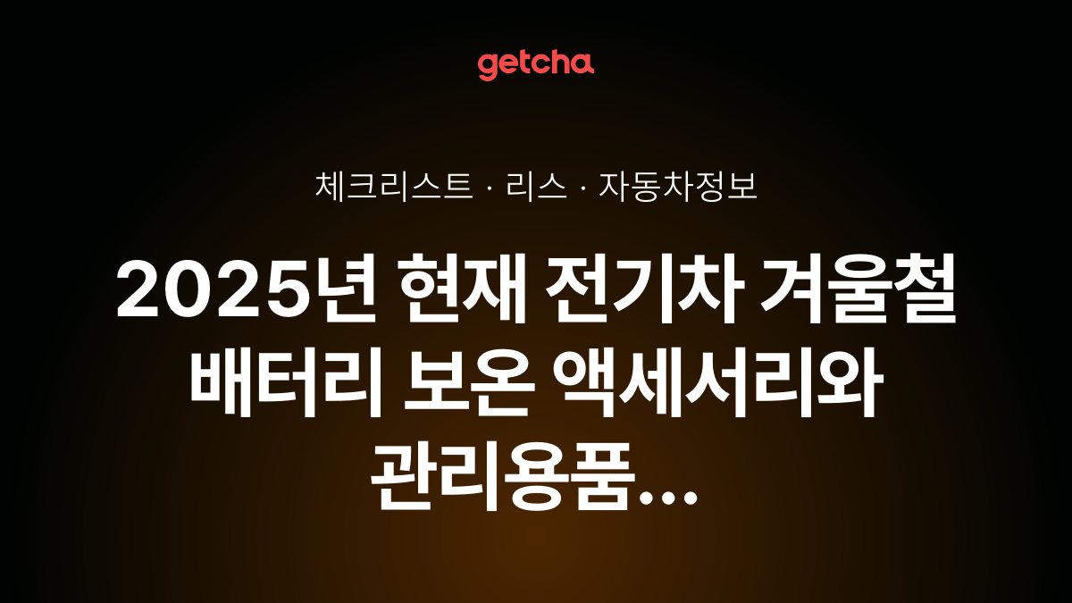 2025년 현재 전기차 겨울철 배터리 보온 액세서리와 관리용품 구매 필수 체크리스트는?