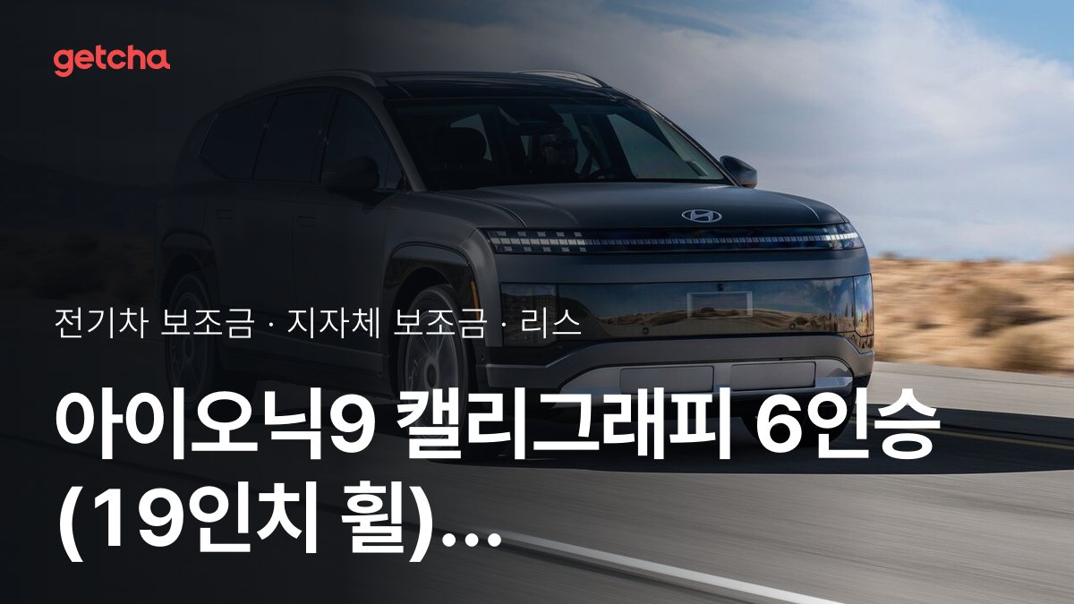 현대 아이오닉9 캘리그래피 6인승 (19인치 휠) 보조금 우리 지역은 얼마? 리스·장기렌트 월 납입금