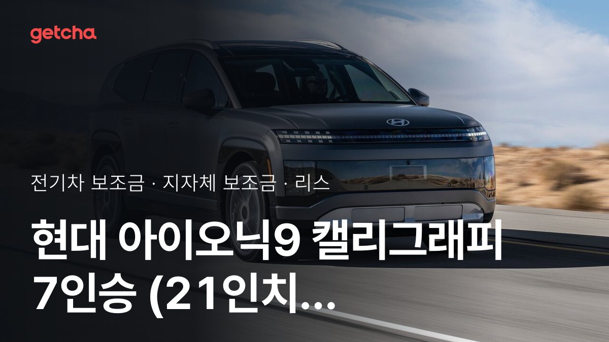 현대 아이오닉9 캘리그래피 7인승 (21인치 휠) 실구매가와 지역별 보조금 한눈에 보기