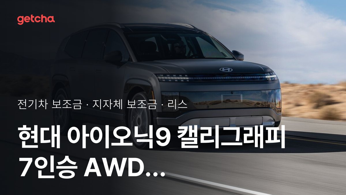 아이오닉9 캘리그래피 7인승 AWD 성능형 블랙잉크 지자체 보조금 지역별 정리, 리스·장기렌트 월 납입금까지