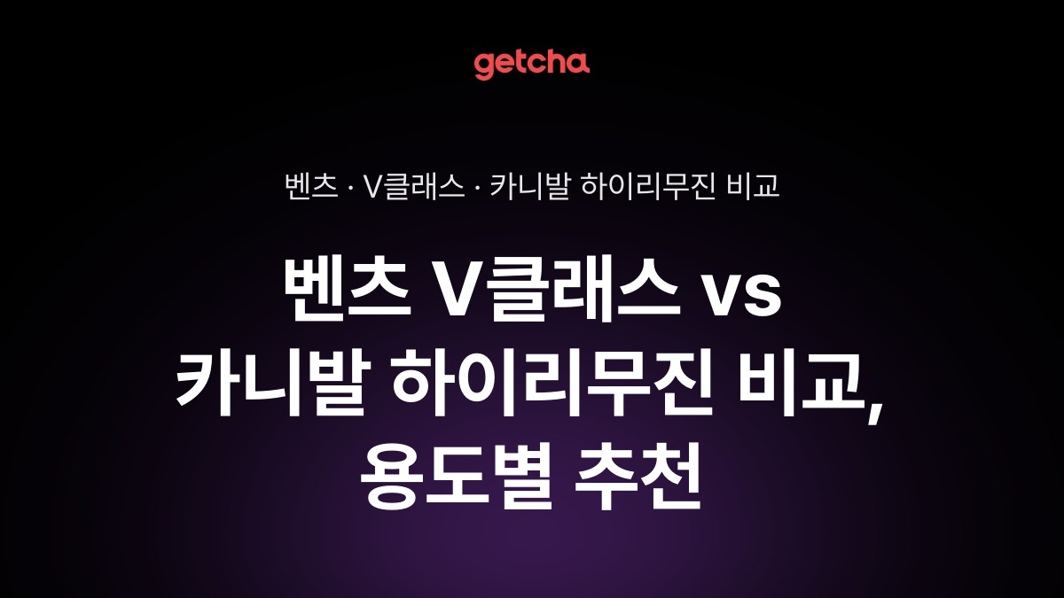 벤츠 V클래스 vs 카니발 하이리무진 비교, 용도별 추천