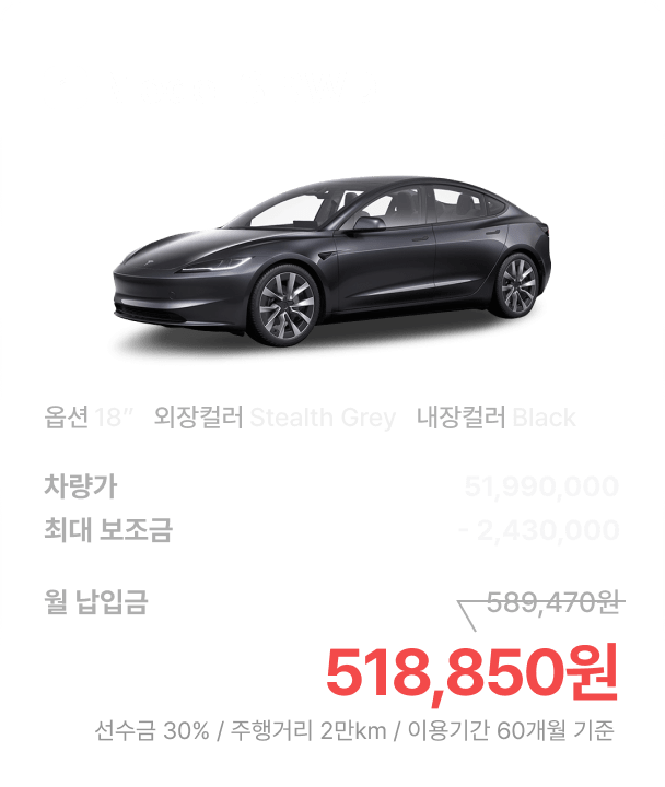 Tesla Model 3 옵션 1